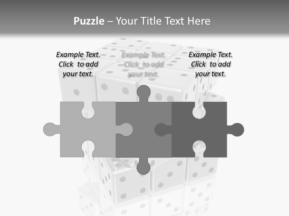 A Group Of Dices Sitting On Top Of Each Other PowerPoint Template