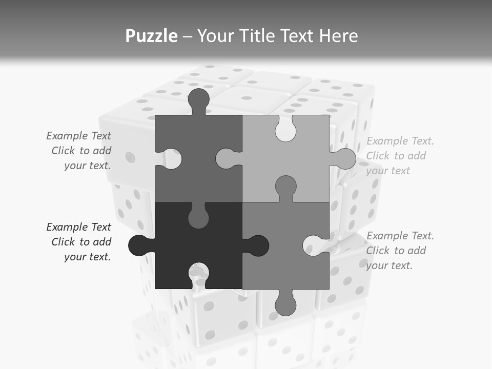 A Group Of Dices Sitting On Top Of Each Other PowerPoint Template