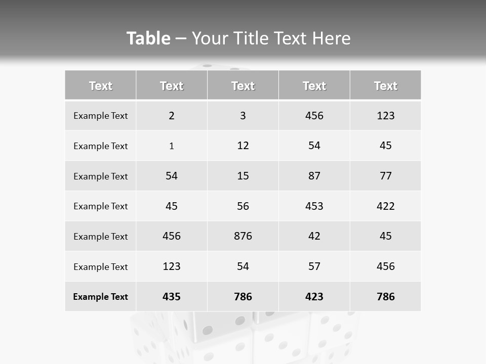 A Group Of Dices Sitting On Top Of Each Other PowerPoint Template