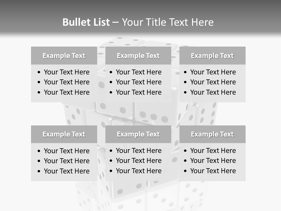 A Group Of Dices Sitting On Top Of Each Other PowerPoint Template