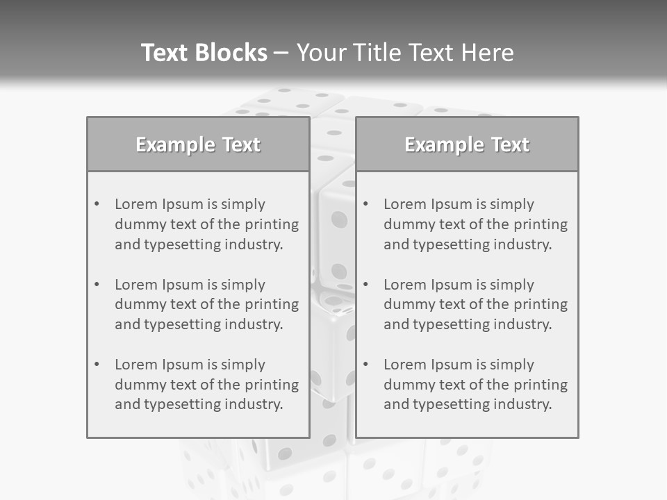 A Group Of Dices Sitting On Top Of Each Other PowerPoint Template