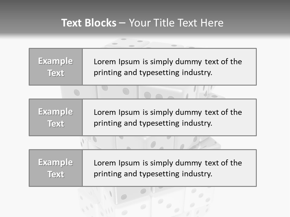 A Group Of Dices Sitting On Top Of Each Other PowerPoint Template