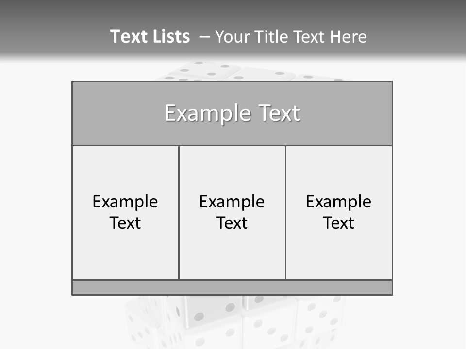 A Group Of Dices Sitting On Top Of Each Other PowerPoint Template