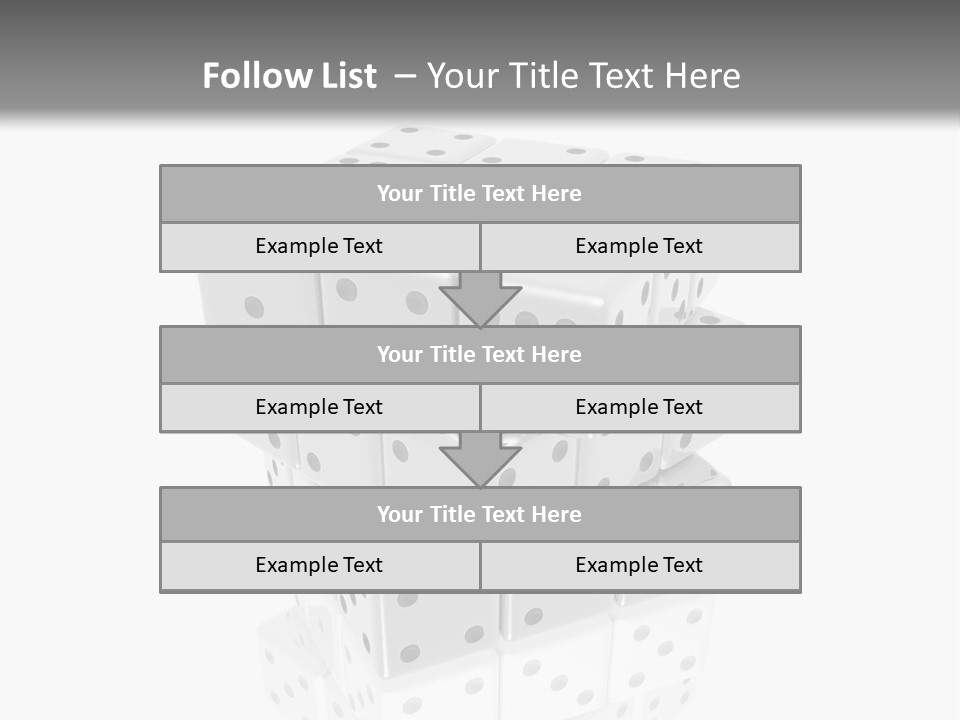 A Group Of Dices Sitting On Top Of Each Other PowerPoint Template