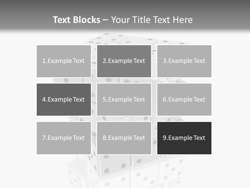 A Group Of Dices Sitting On Top Of Each Other PowerPoint Template