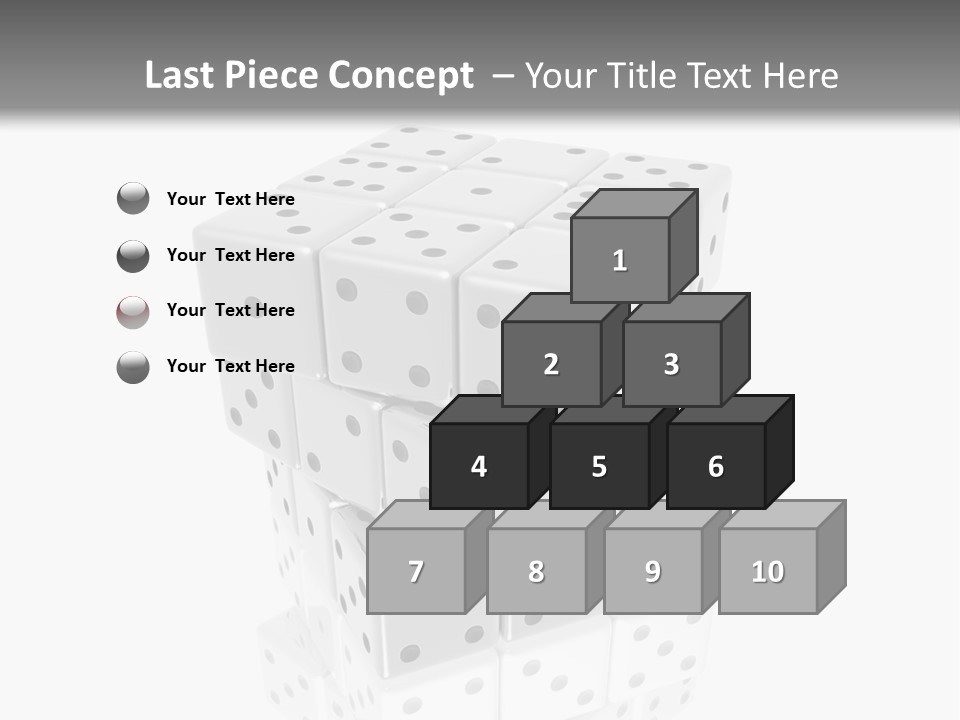 A Group Of Dices Sitting On Top Of Each Other PowerPoint Template