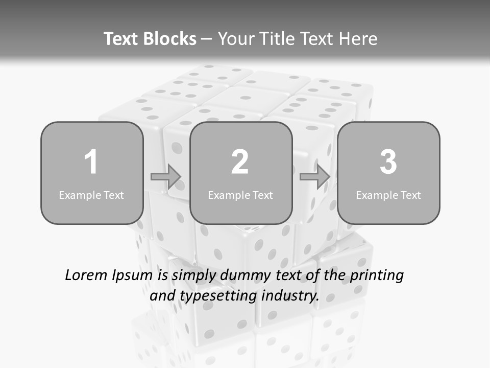 A Group Of Dices Sitting On Top Of Each Other PowerPoint Template