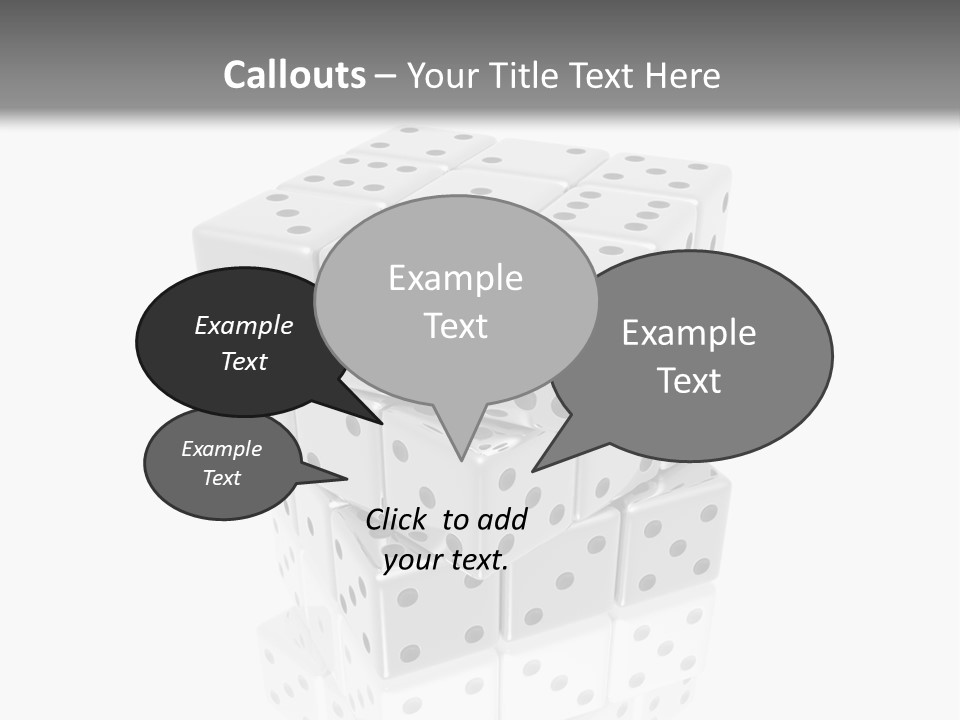 A Group Of Dices Sitting On Top Of Each Other PowerPoint Template