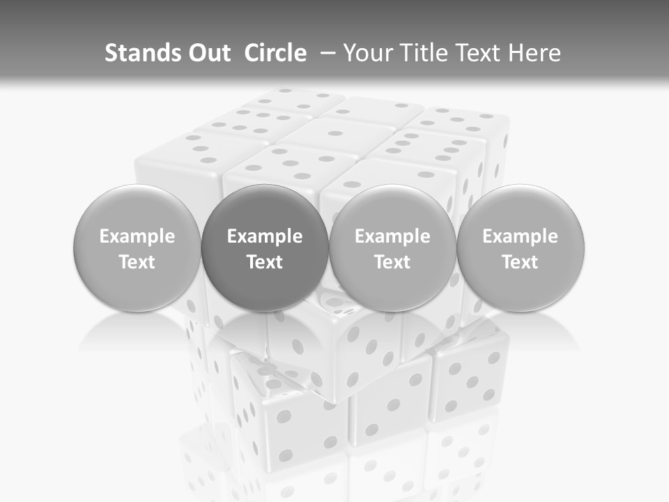 A Group Of Dices Sitting On Top Of Each Other PowerPoint Template