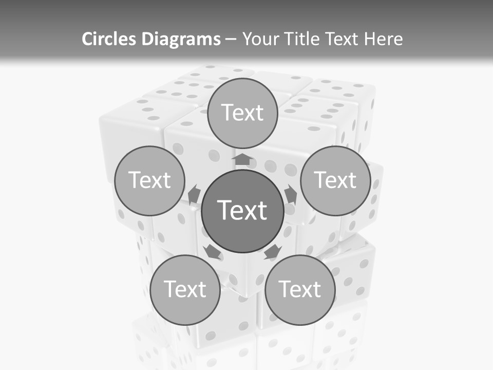 A Group Of Dices Sitting On Top Of Each Other PowerPoint Template