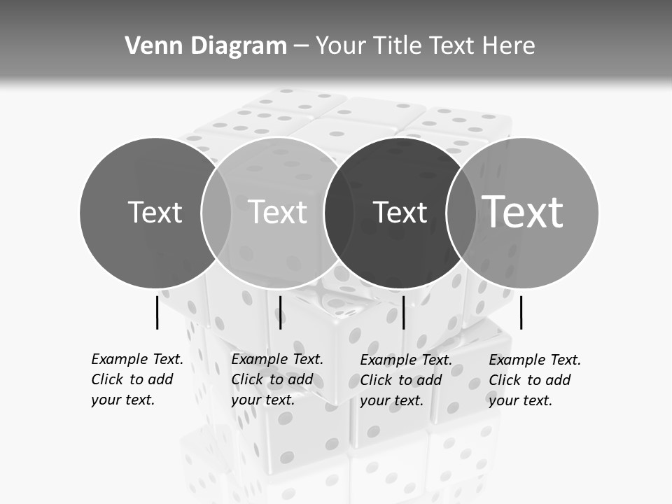 A Group Of Dices Sitting On Top Of Each Other PowerPoint Template