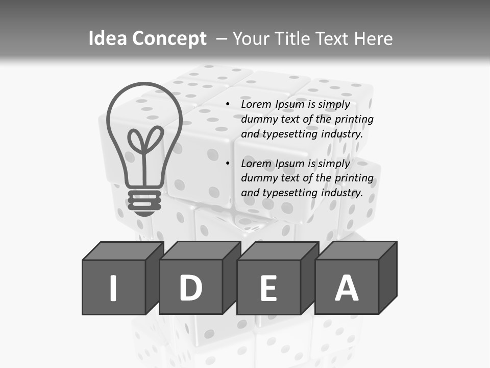 A Group Of Dices Sitting On Top Of Each Other PowerPoint Template