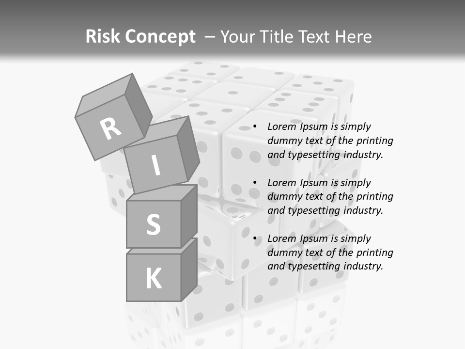 A Group Of Dices Sitting On Top Of Each Other PowerPoint Template