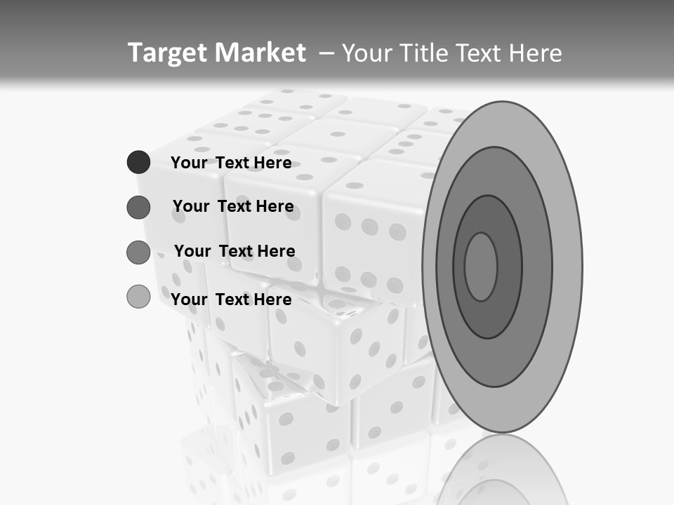 A Group Of Dices Sitting On Top Of Each Other PowerPoint Template