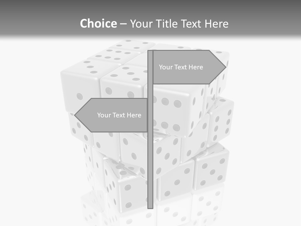 A Group Of Dices Sitting On Top Of Each Other PowerPoint Template
