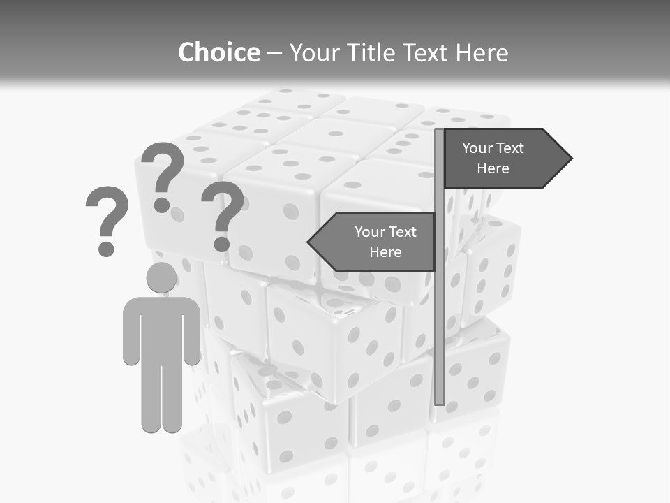 A Group Of Dices Sitting On Top Of Each Other PowerPoint Template
