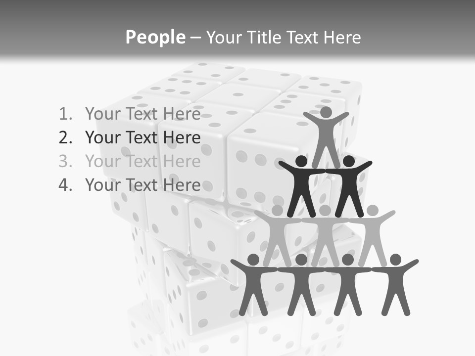 A Group Of Dices Sitting On Top Of Each Other PowerPoint Template