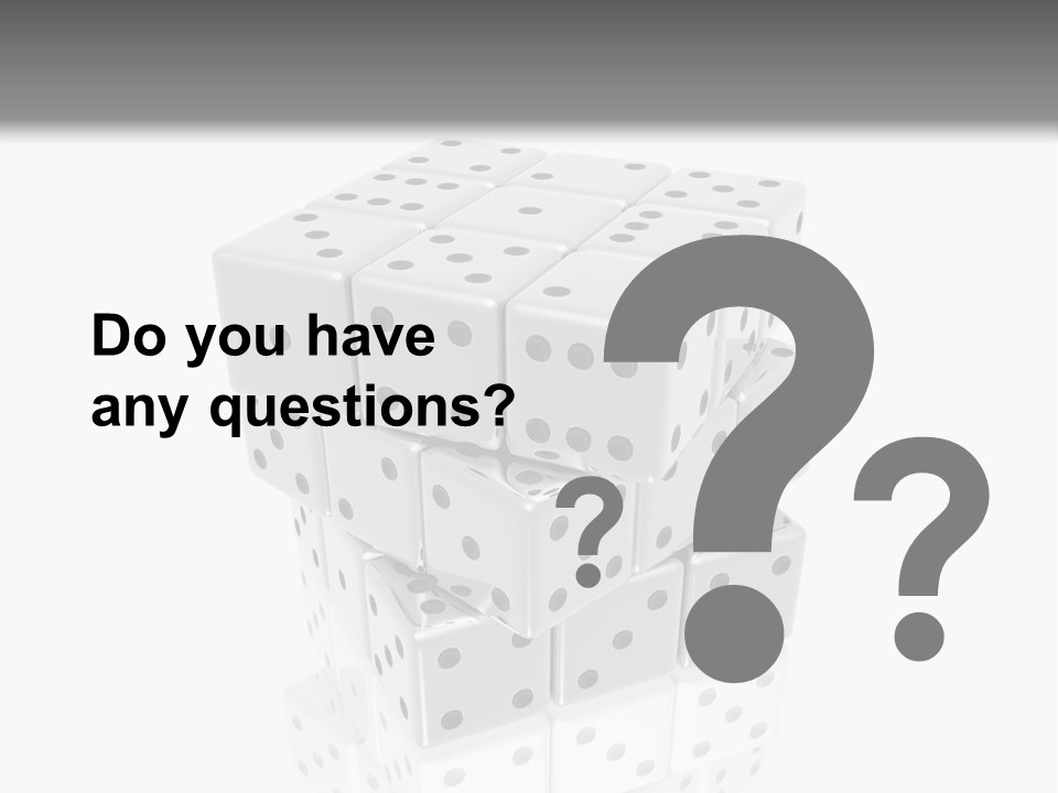 A Group Of Dices Sitting On Top Of Each Other PowerPoint Template