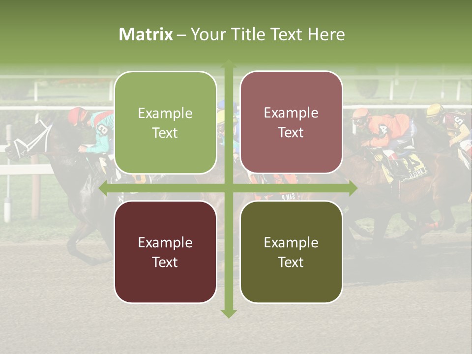 A Group Of Horses Racing Down A Race Track PowerPoint Template