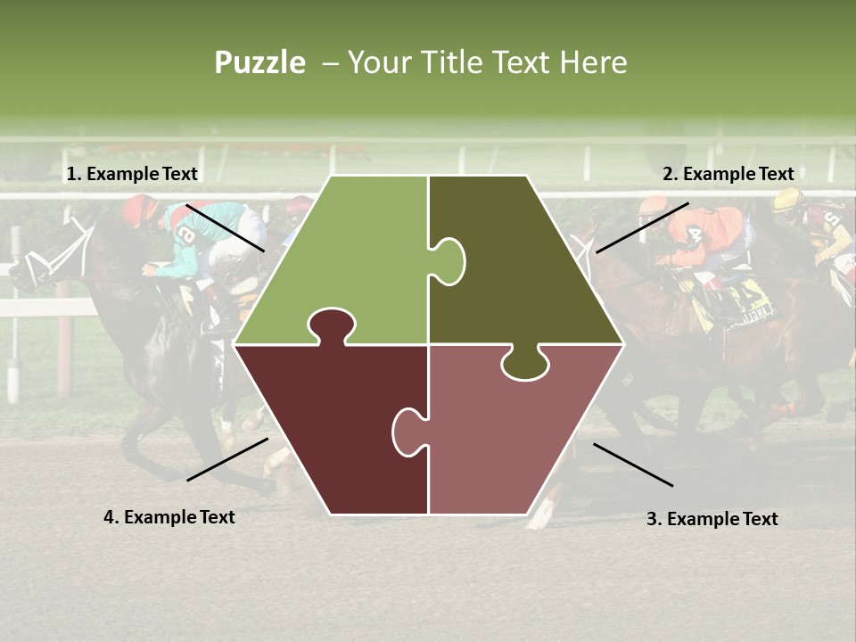 A Group Of Horses Racing Down A Race Track PowerPoint Template