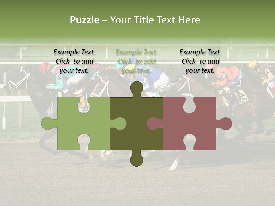 A Group Of Horses Racing Down A Race Track PowerPoint Template