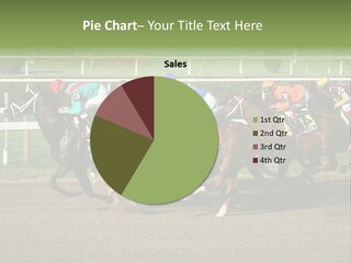 A Group Of Horses Racing Down A Race Track PowerPoint Template