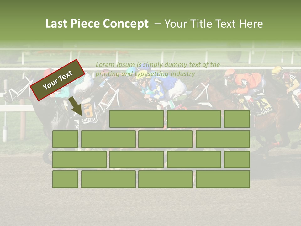 A Group Of Horses Racing Down A Race Track PowerPoint Template