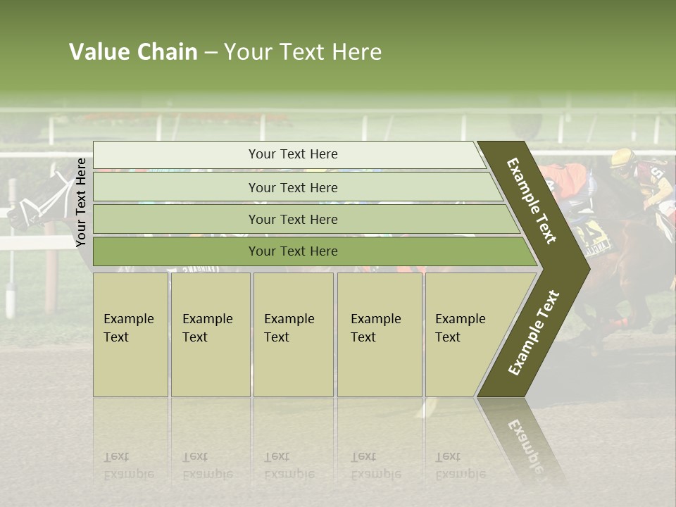 A Group Of Horses Racing Down A Race Track PowerPoint Template