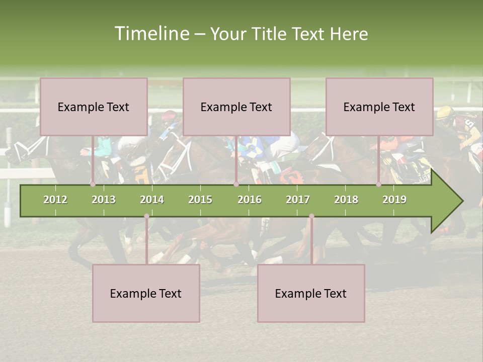 A Group Of Horses Racing Down A Race Track PowerPoint Template