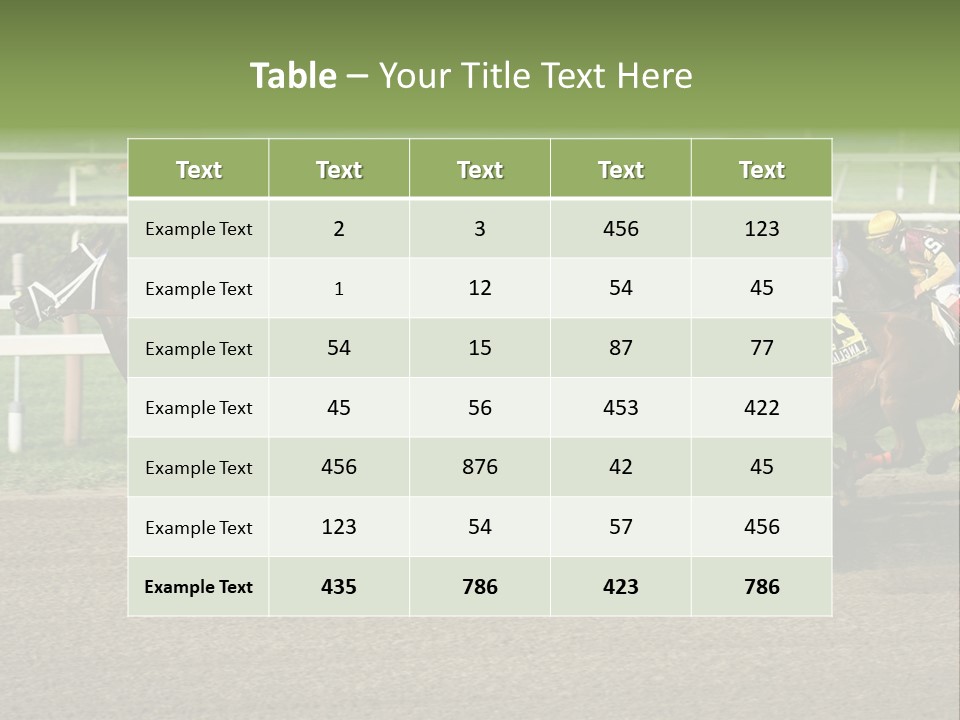A Group Of Horses Racing Down A Race Track PowerPoint Template