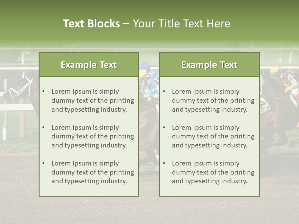 A Group Of Horses Racing Down A Race Track PowerPoint Template