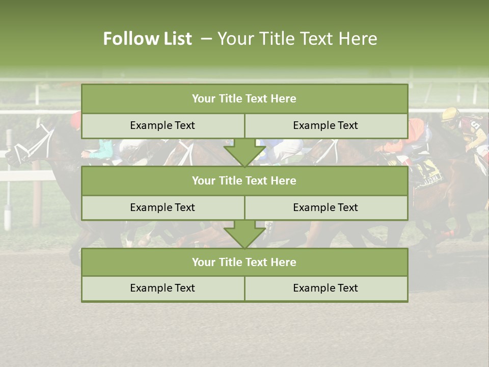 A Group Of Horses Racing Down A Race Track PowerPoint Template