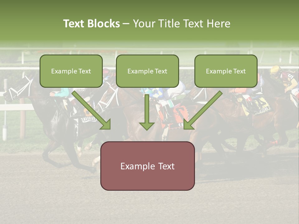 A Group Of Horses Racing Down A Race Track PowerPoint Template