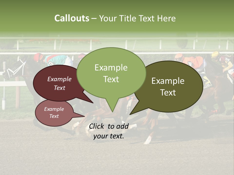 A Group Of Horses Racing Down A Race Track PowerPoint Template