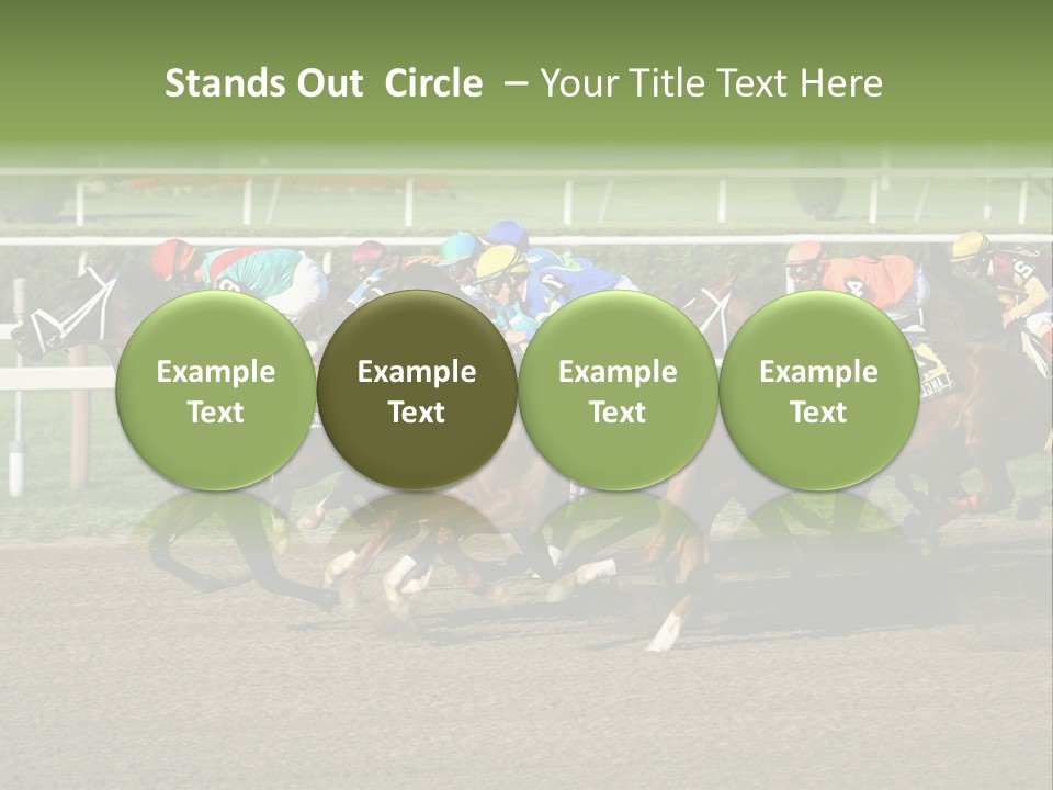 A Group Of Horses Racing Down A Race Track PowerPoint Template