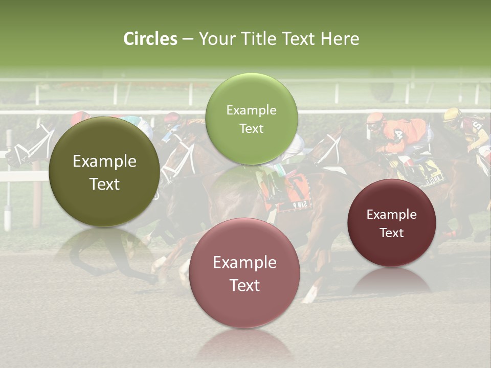 A Group Of Horses Racing Down A Race Track PowerPoint Template