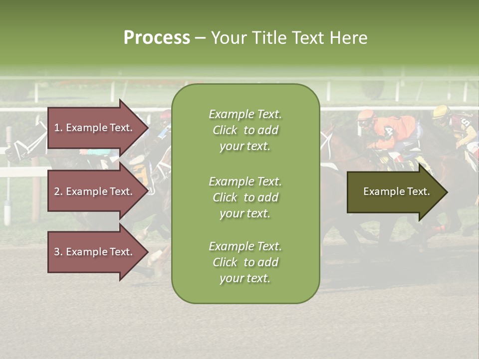 A Group Of Horses Racing Down A Race Track PowerPoint Template