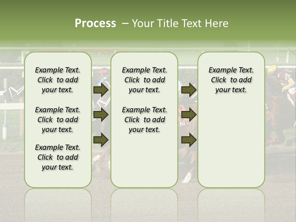 A Group Of Horses Racing Down A Race Track PowerPoint Template