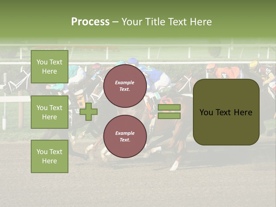 A Group Of Horses Racing Down A Race Track PowerPoint Template