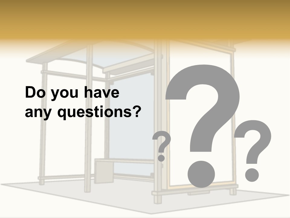 A Bus Stop Is Shown With The Name Of The Station PowerPoint Template