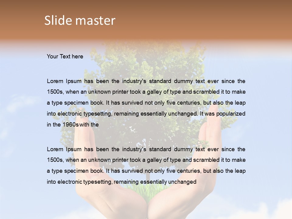 A Person Holding A Tree In Their Hands PowerPoint Template