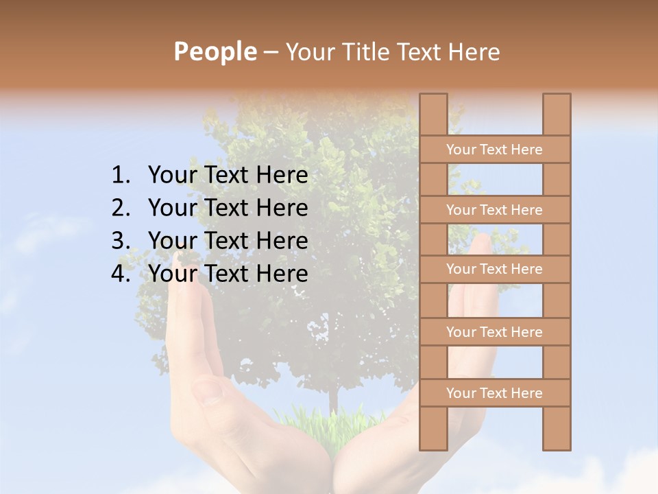 A Person Holding A Tree In Their Hands PowerPoint Template