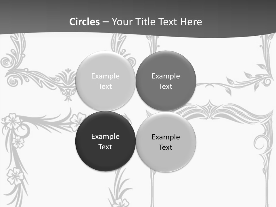 A Set Of Four Square Frames With Floral Designs On Them PowerPoint Template