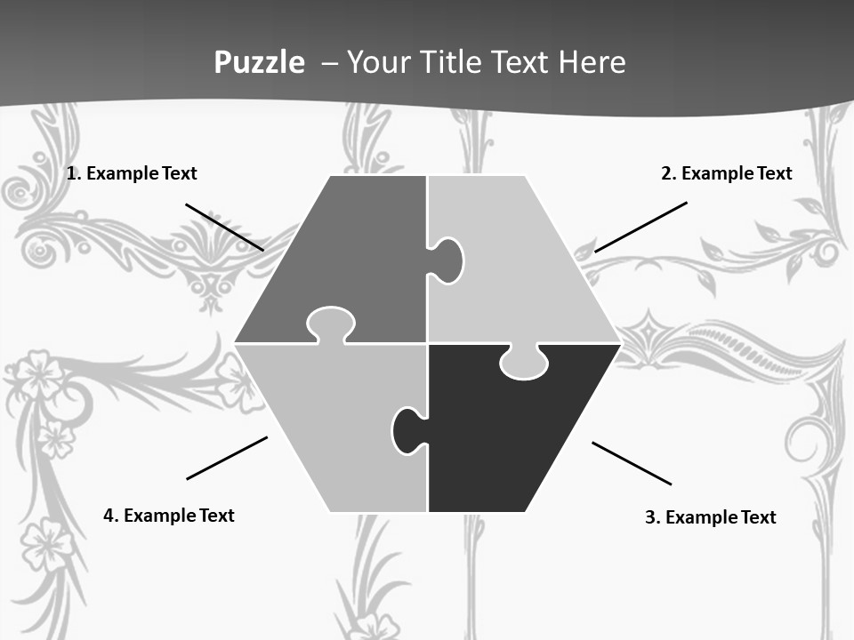 A Set Of Four Square Frames With Floral Designs On Them PowerPoint Template