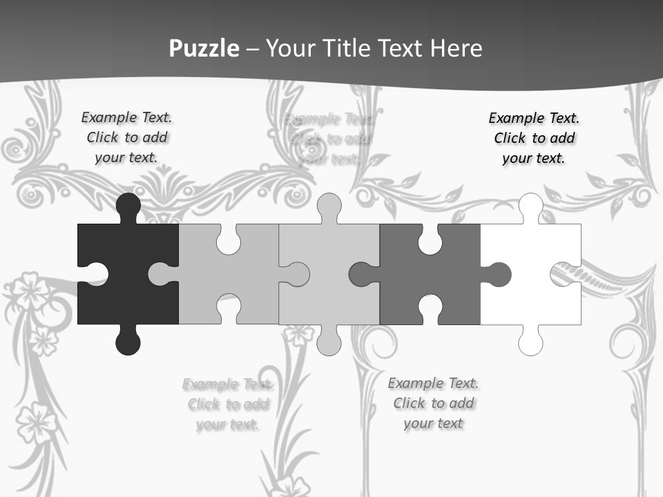 A Set Of Four Square Frames With Floral Designs On Them PowerPoint Template