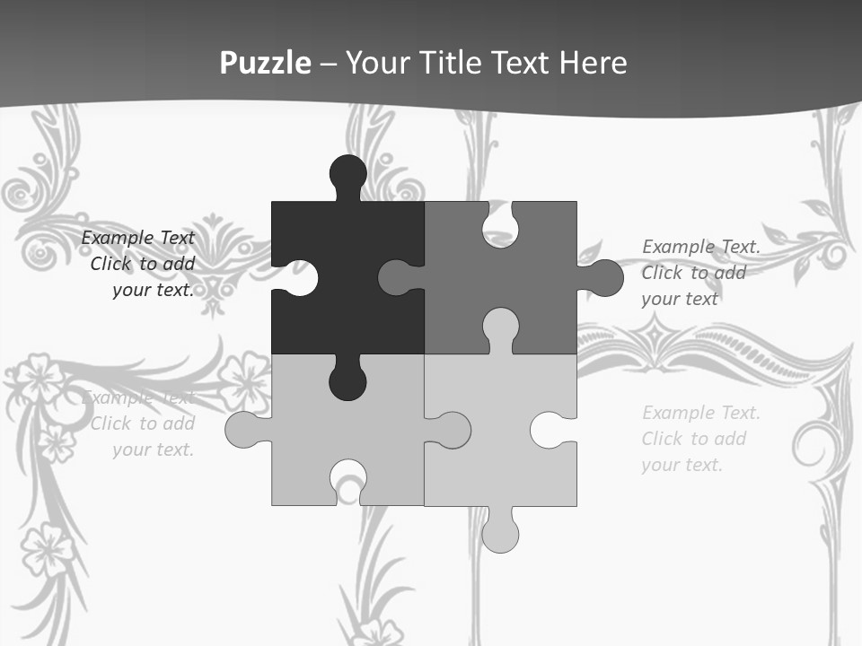 A Set Of Four Square Frames With Floral Designs On Them PowerPoint Template