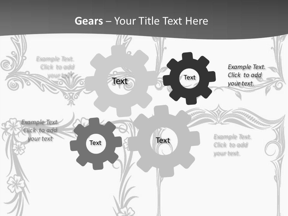 A Set Of Four Square Frames With Floral Designs On Them PowerPoint Template