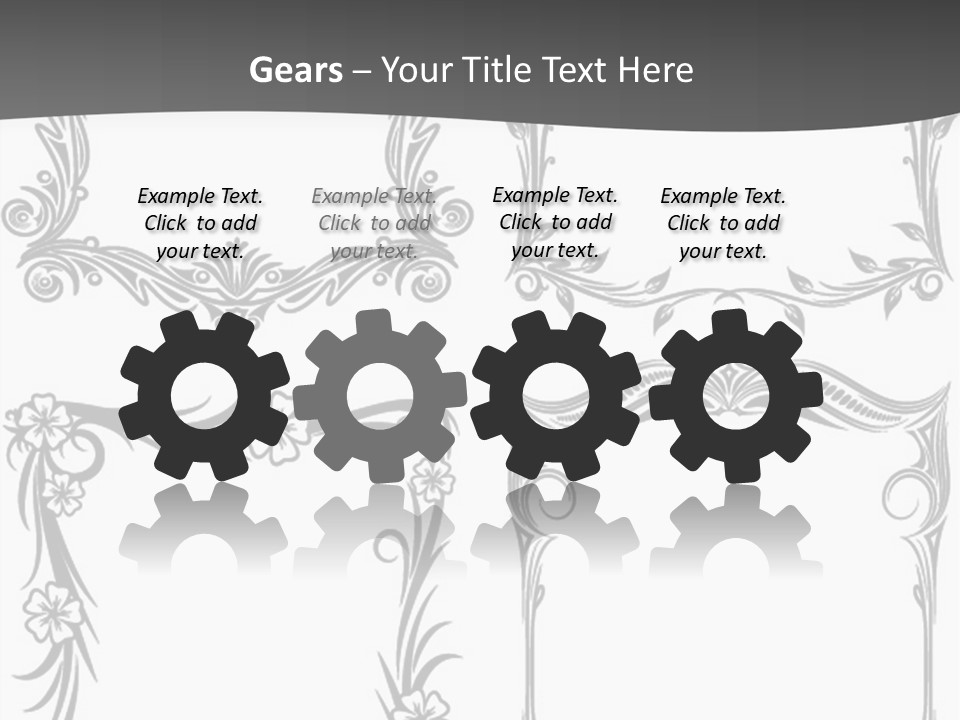 A Set Of Four Square Frames With Floral Designs On Them PowerPoint Template