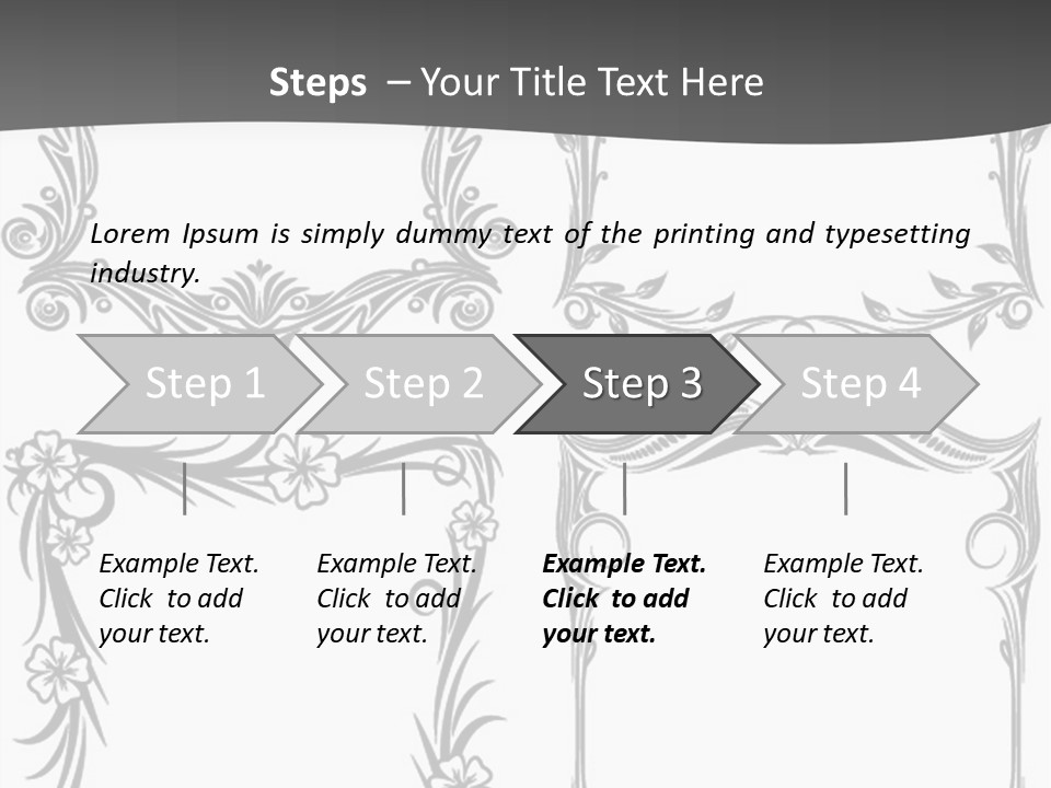 A Set Of Four Square Frames With Floral Designs On Them PowerPoint Template