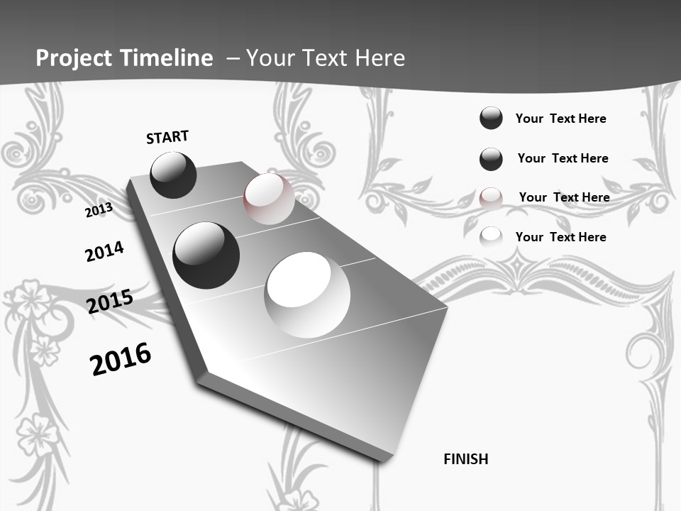 A Set Of Four Square Frames With Floral Designs On Them PowerPoint Template